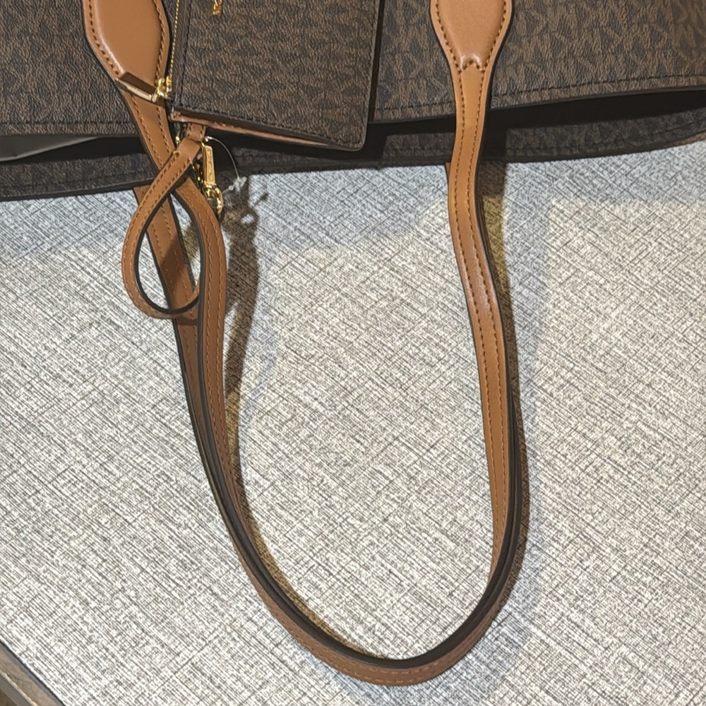 Michael Kors Charlie Logo Tote Brown Acorn Medium NWT - Picture 11 of 16